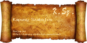 Kapusy Szabolcs névjegykártya