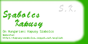 szabolcs kapusy business card